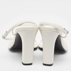 The Row White Leather Ankle Strap Sandals Size 38