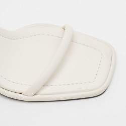 The Row White Leather Ankle Strap Sandals Size 38