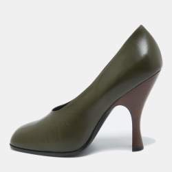 The Row Green  Leather Round Toe Pumps Size 41