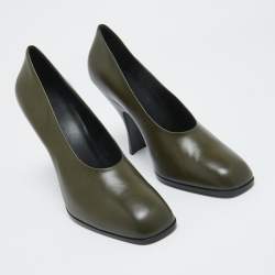 The Row Green  Leather Round Toe Pumps Size 41