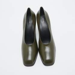 The Row Green  Leather Round Toe Pumps Size 41