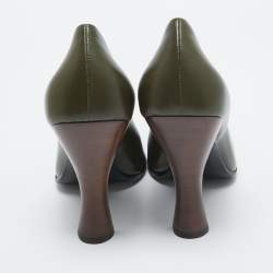 The Row Green  Leather Round Toe Pumps Size 41