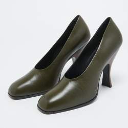 The Row Green  Leather Round Toe Pumps Size 41