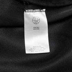 Pre Owned The Row Black Satin Silk V-Neck Loose Fit Blouse S