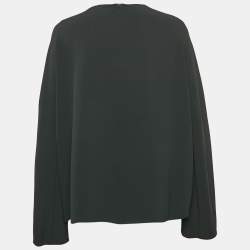 Pre Owned The Row Black Crepe Long Sleeve Loose Fit Blouse M