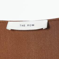 The Row Brown Silk Sleeveless Midi Dress S
