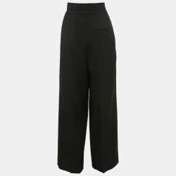 Pre Owned The Row Black Wool Pleated Straight Leg Trousers M