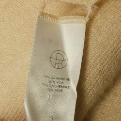 The Row Cream Cashmere and Silk Full Sleeve Sweater M