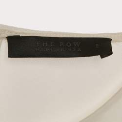 Pre Owned The Row White Crepe Long Sleeve Blouse M