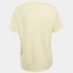 Pre Owned The Row Light Yellow Cotton Crew Neck T-Shirt XXS
