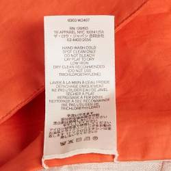 Pre Owned THE ROW Orange Coated Linen Blend Detachable Hood Belted Badva Trench Coat S