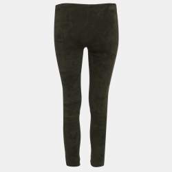 Pre Owned The Row Olive Green Suede Trousers S 