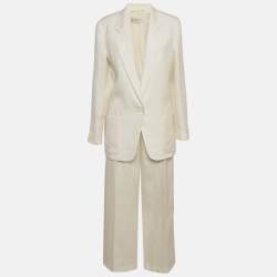 مملوكة مسبقًا The Row White Linen Regular Fit Suit Size S/XS