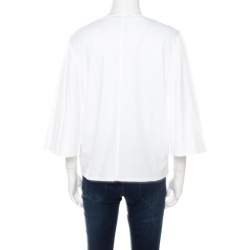 Pre Owned The Row White Cotton Jersey Bell Sleeve T-Shirt M