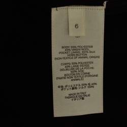 The Row Black Wool Blend Draped Mid-Length Skirt M