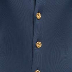 The Row Navy Blue Jersey Carmela Button-Front Shirt Dress S