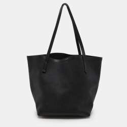 The Row Black Canvas and Leather Park Tote