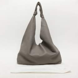 The Row Grey Leather Bindle Knot Hobo