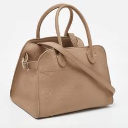 The Row Beige Leather Margaux 10 Satchel