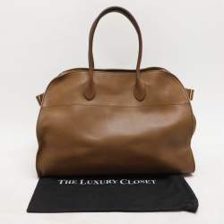 The Row Brown Leather The Margaux 17 Satchel