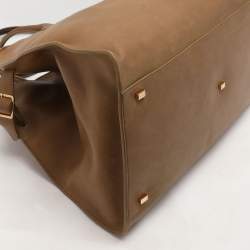 The Row Brown Leather The Margaux 17 Satchel