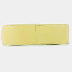 Pre Owned The Row Half Moon Shoulder Bag Yellow Leather