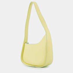 Pre Owned The Row Half Moon Shoulder Bag Yellow Leather