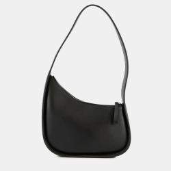 Pre Owned The Row Half Moon Shoulder Bag Black Leather