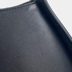 Pre Owned The Row Half Moon Shoulder Bag Black Leather