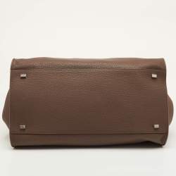 Pre Owned حقيبة ساتشل جلد محبب غير لامع بني زيتوني ذا رو سوفت مارجو 15