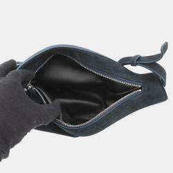 Pre Owned The Row Slouchy Banana Shoulder Bag Navy Suede Size Small