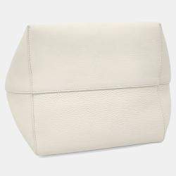 Pre Owned The Row White Leather North South Parkback Large