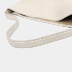 Pre Owned The Row White Leather North South Parkback Large