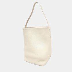 Pre Owned The Row White Leather North South Parkback Large