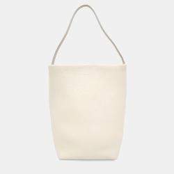 Pre Owned The Row White Leather North South Parkback Large