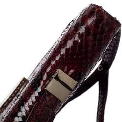 The Row Black/Brown Python Classic Baguette Clutch