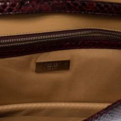 The Row Black/Brown Python Classic Baguette Clutch