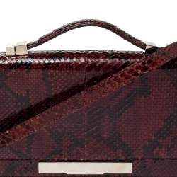 The Row Black/Brown Python Classic Baguette Clutch
