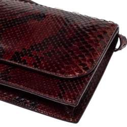 The Row Black/Brown Python Classic Baguette Clutch