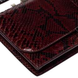 The Row Black/Brown Python Classic Baguette Clutch