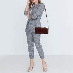 The Row Black/Brown Python Classic Baguette Clutch