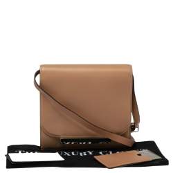 Pre Owned The Row Beige Leather Classic Flap Crossbody Bag