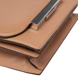 Pre Owned The Row Beige Leather Classic Flap Crossbody Bag