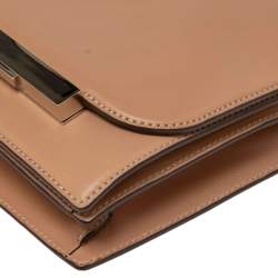 Pre Owned The Row Beige Leather Classic Flap Crossbody Bag