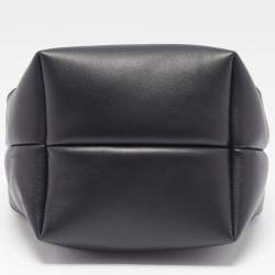 Pre Owned The Row Black Leather Les Bains Clutch Bag