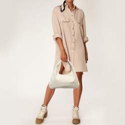 Pre Owned The Row Ivory Leather Small Everyday Hobo 