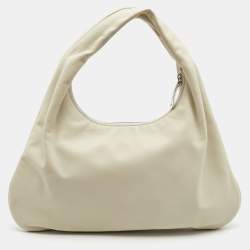 Pre Owned The Row Ivory Leather Small Everyday Hobo 