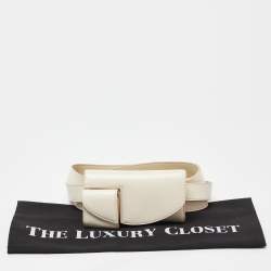 The Row Ivory Leather Horizontal Belt Bag