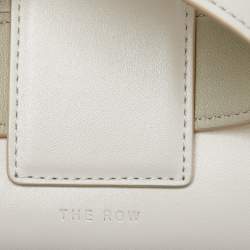 The Row Ivory Leather Horizontal Belt Bag