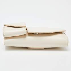 The Row Ivory Leather Horizontal Belt Bag